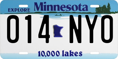 MN license plate 014NYO
