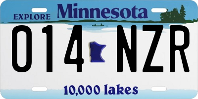 MN license plate 014NZR