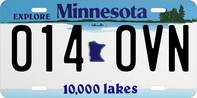 MN license plate 014OVN