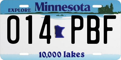 MN license plate 014PBF