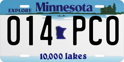 MN license plate 014PCO