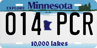 MN license plate 014PCR