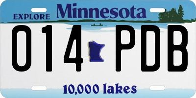 MN license plate 014PDB