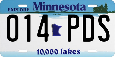 MN license plate 014PDS