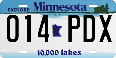 MN license plate 014PDX