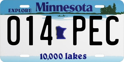 MN license plate 014PEC
