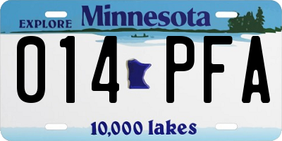 MN license plate 014PFA