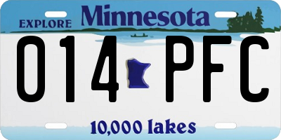 MN license plate 014PFC