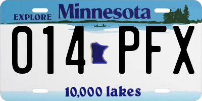 MN license plate 014PFX