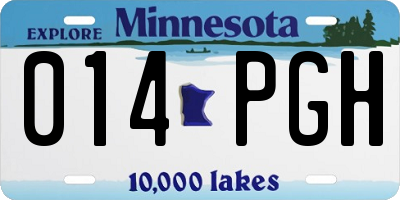 MN license plate 014PGH