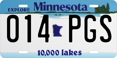 MN license plate 014PGS