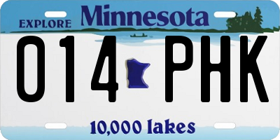 MN license plate 014PHK