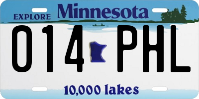 MN license plate 014PHL