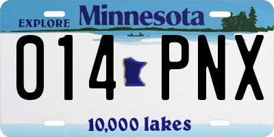 MN license plate 014PNX