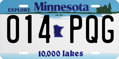 MN license plate 014PQG
