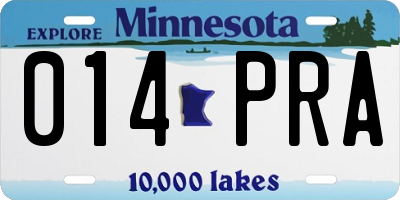 MN license plate 014PRA