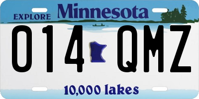 MN license plate 014QMZ