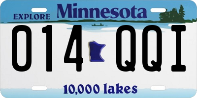 MN license plate 014QQI