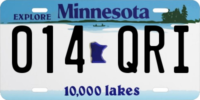 MN license plate 014QRI