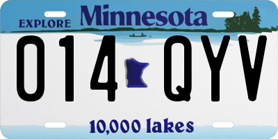 MN license plate 014QYV