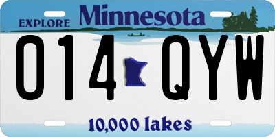 MN license plate 014QYW