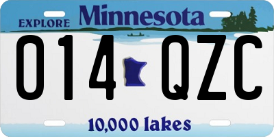 MN license plate 014QZC