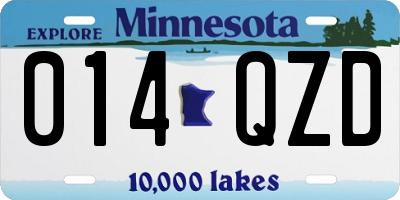 MN license plate 014QZD