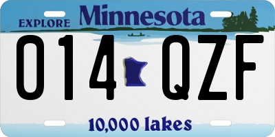 MN license plate 014QZF