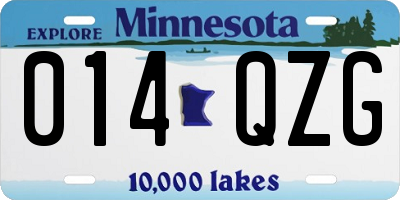 MN license plate 014QZG