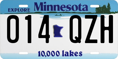 MN license plate 014QZH