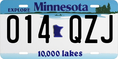 MN license plate 014QZJ