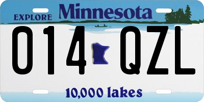 MN license plate 014QZL