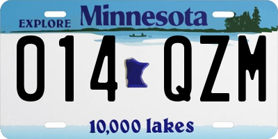MN license plate 014QZM