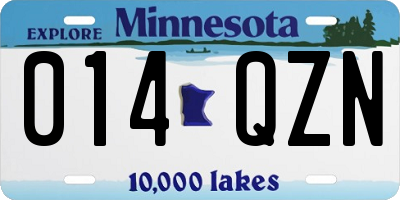 MN license plate 014QZN