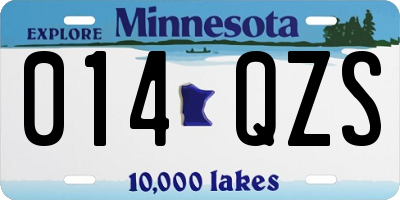 MN license plate 014QZS