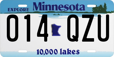 MN license plate 014QZU