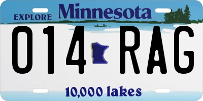 MN license plate 014RAG
