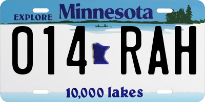 MN license plate 014RAH