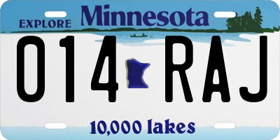 MN license plate 014RAJ