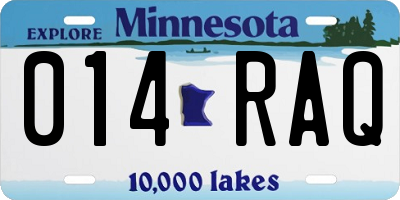 MN license plate 014RAQ