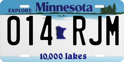 MN license plate 014RJM