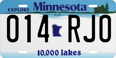 MN license plate 014RJO