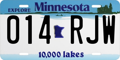 MN license plate 014RJW