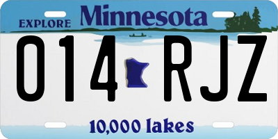 MN license plate 014RJZ