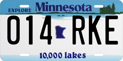 MN license plate 014RKE