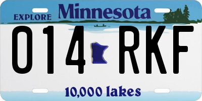 MN license plate 014RKF