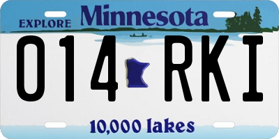 MN license plate 014RKI
