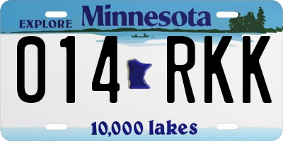 MN license plate 014RKK