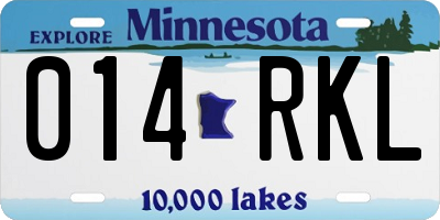 MN license plate 014RKL
