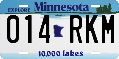 MN license plate 014RKM
